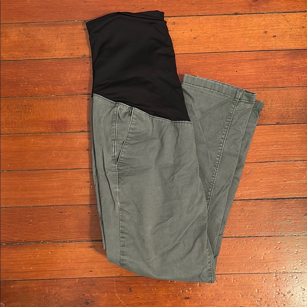 LOFT Black & Olive Maternity Ankle Pants